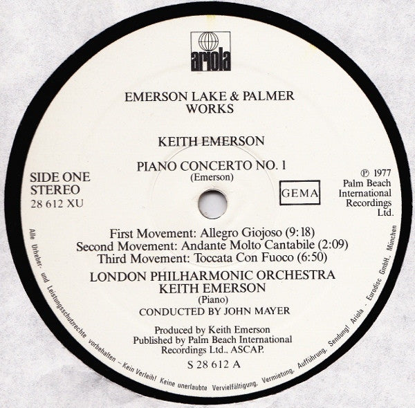Emerson, Lake & Palmer ‎– Works Volume 1
