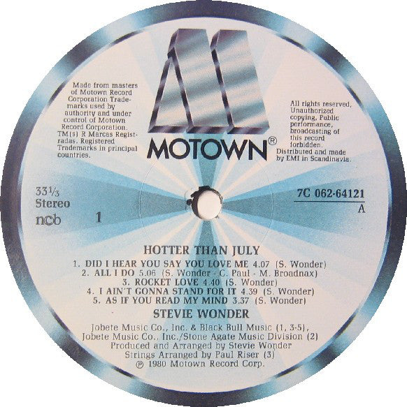 Wonder, Stevie - Hotter Than July