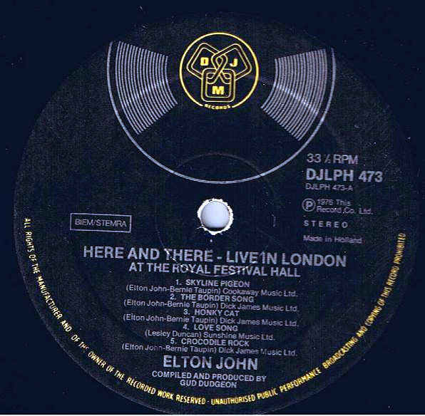 John, Elton - Here And There