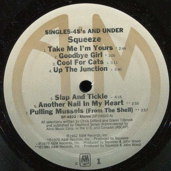Squeeze - Singles 45's And Under