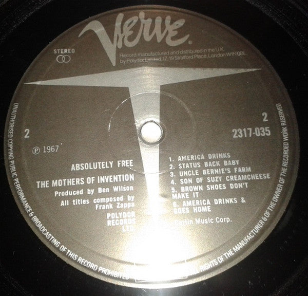 Mothers Of Invention - Absolutely Free