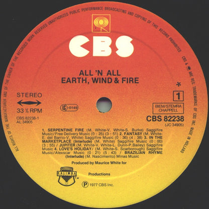 Earth, Wind & Fire ‎– All 'N All