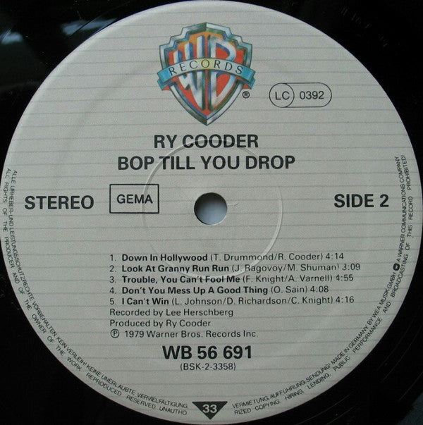 Cooder, Ry - Bop Till You Drop
