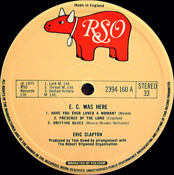 Clapton, Eric ‎– E.C. Was Here