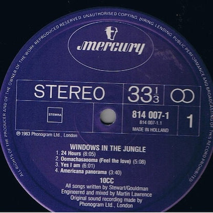 10CC ‎– Windows In The Jungle - RecordPusher  