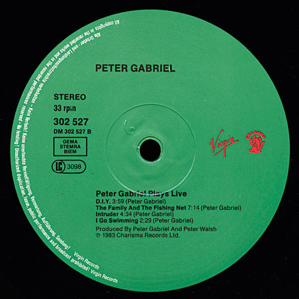 Gabriel, Peter - Plays Live