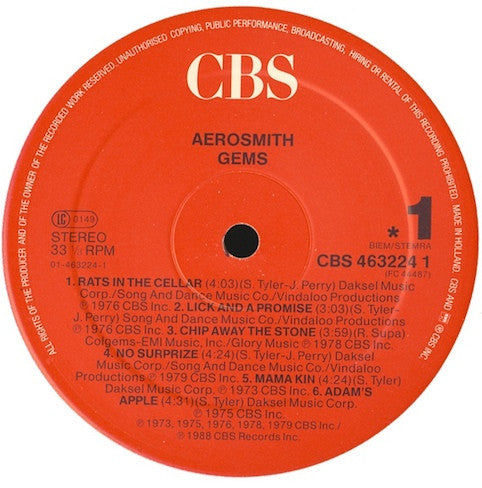 Aerosmith ‎– Gems - RecordPusher  