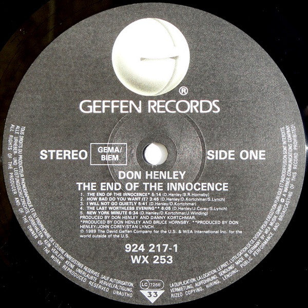 Henley, Don ‎– The End Of The Innocence
