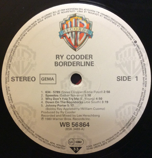 Cooder, Ry - Borderline