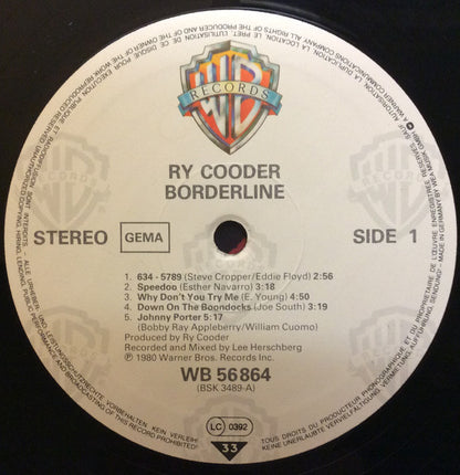 Cooder, Ry - Borderline