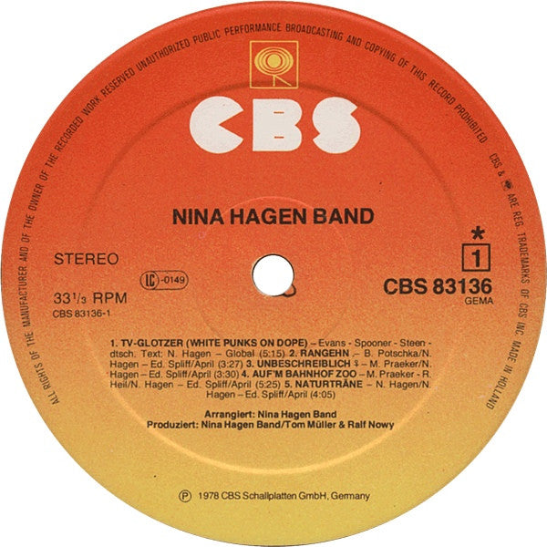 Hagen, Nina Band ‎– Nina Hagen Band