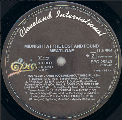 Meat Loaf ‎– Midnight At The Lost And Found