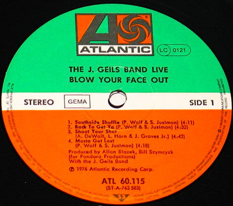 Geils, J. Band - Live: Blow Your Face Out.